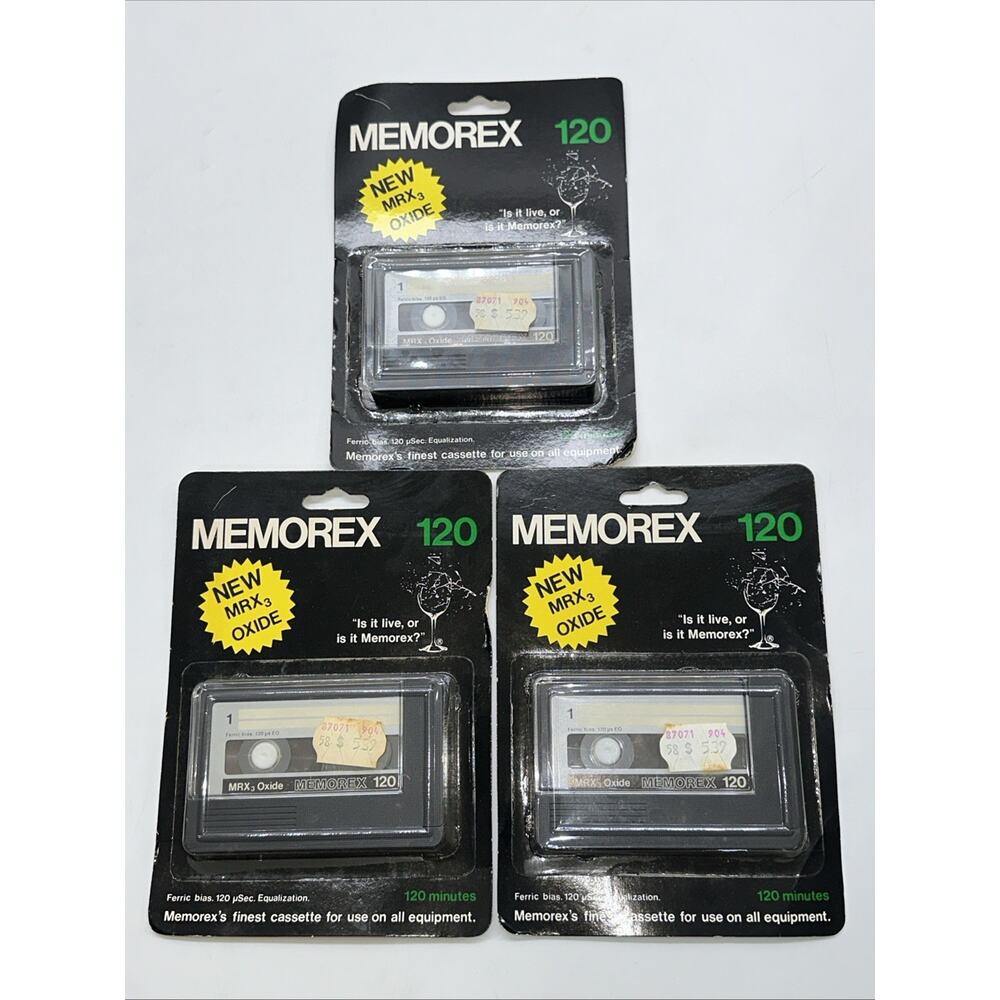 3-NEW Memorex MRX3 Oxide 120 CASSETTE Tape Normal Bias Low Noise SEALED